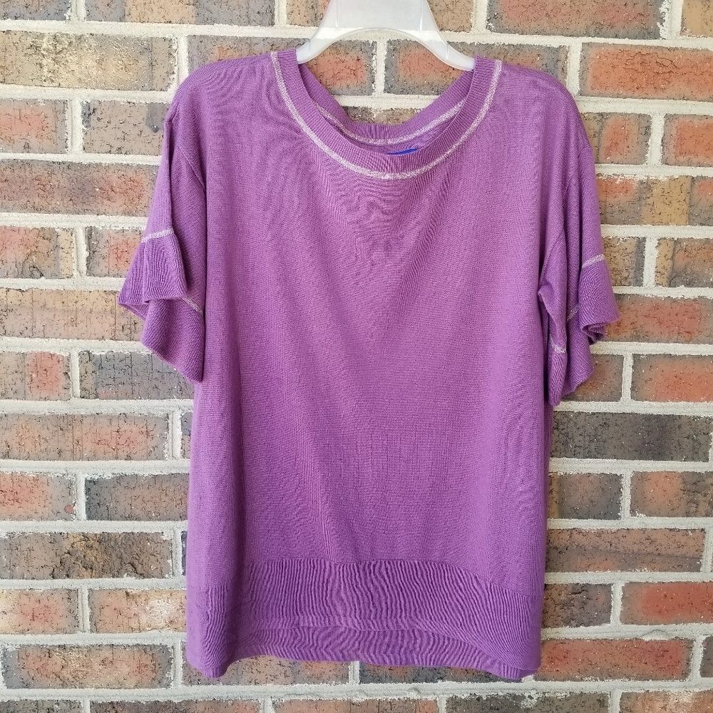 Apt. 9 Purple & Silver Top Size Large